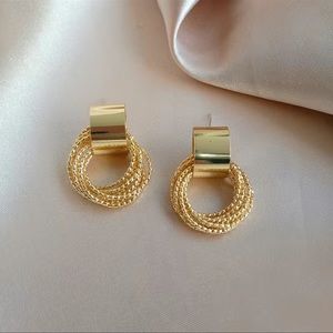 Gold 14k plated Round Circle Earrings